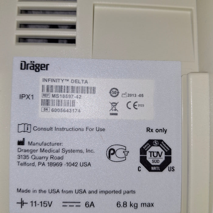 Draeger Medical Infinity Delta Patient Monitor