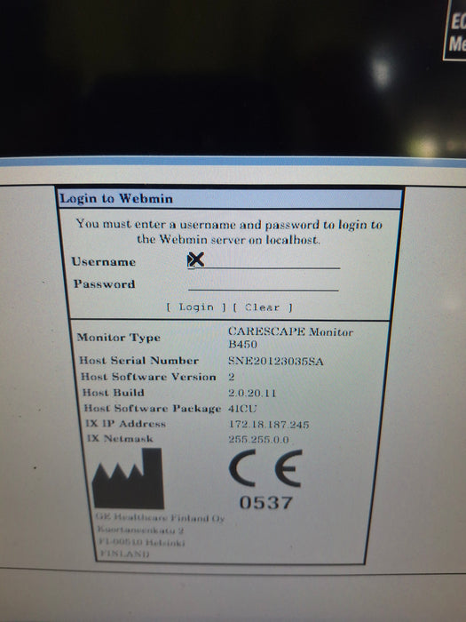 GE Healthcare Carescape B450 Critical Care Patient Monitor