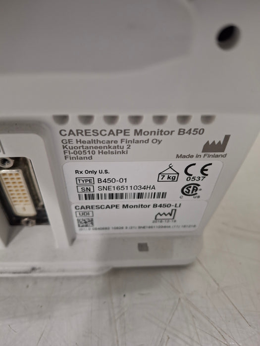 GE Healthcare Carescape B450 Critical Care Patient Monitor
