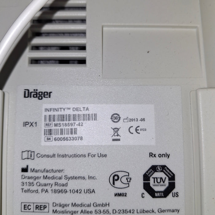 Draeger Medical Infinity Delta Patient Monitor