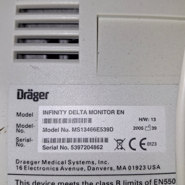 Draeger Medical Infinity Delta Patient Monitor