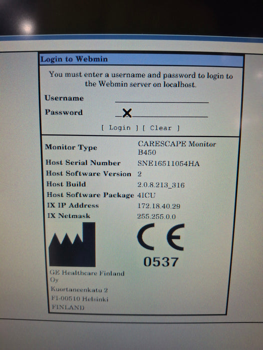 GE Healthcare Carescape B450 Critical Care Patient Monitor