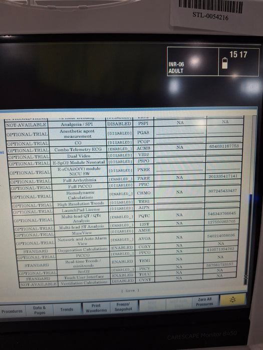 GE Healthcare Carescape B450 Critical Care Patient Monitor