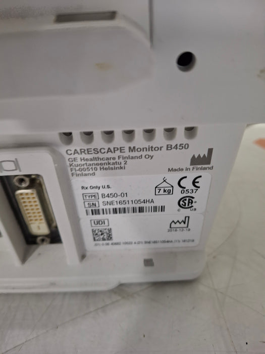 GE Healthcare Carescape B450 Critical Care Patient Monitor