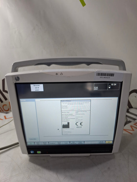 GE Healthcare Carescape B450 Critical Care Patient Monitor