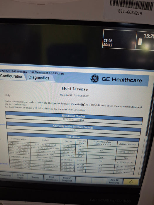 GE Healthcare Carescape B450 Critical Care Patient Monitor