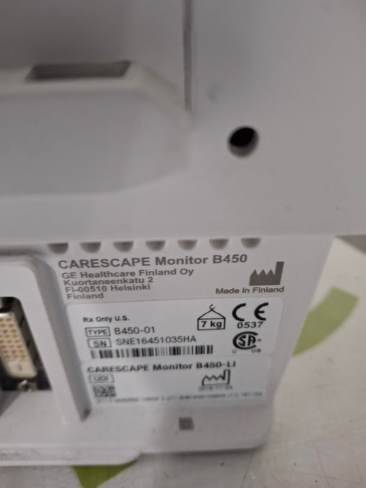 GE Healthcare Carescape B450 Critical Care Patient Monitor