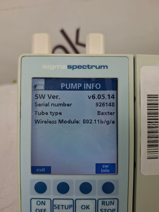 Baxter Sigma Spectrum 6.05.14 with A/B/G/N Battery Infusion Pump