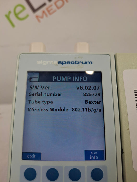 Baxter Sigma Spectrum 6.02.07 with A/B/G/N Battery Infusion Pump