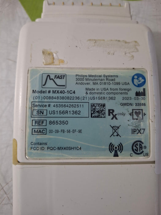 Philips MX40 1.4 ECG/SPO2 865350 Telemetry Transmitter