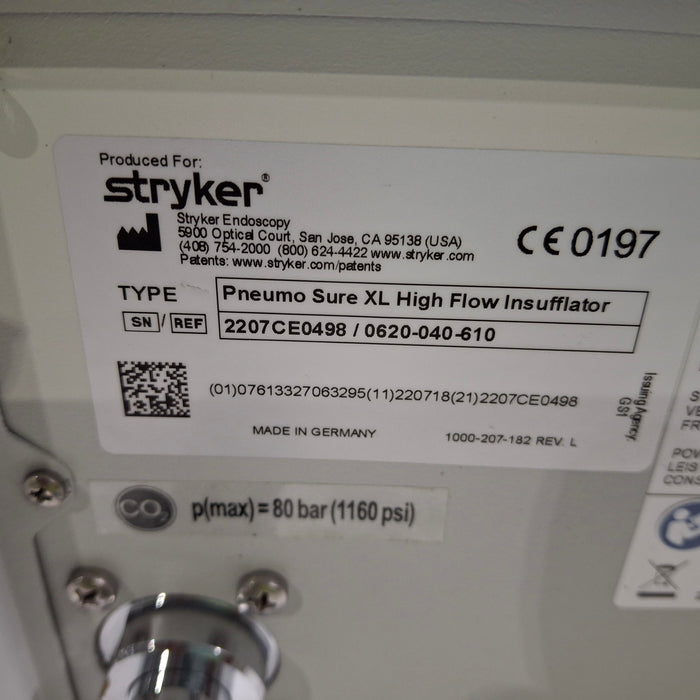 Stryker 620-040-610 Pneumo Sure XL High Flow Insufflator