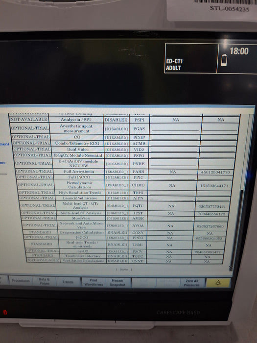 GE Healthcare Carescape B450 Critical Care Patient Monitor