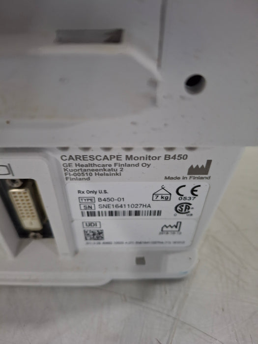 GE Healthcare Carescape B450 Critical Care Patient Monitor