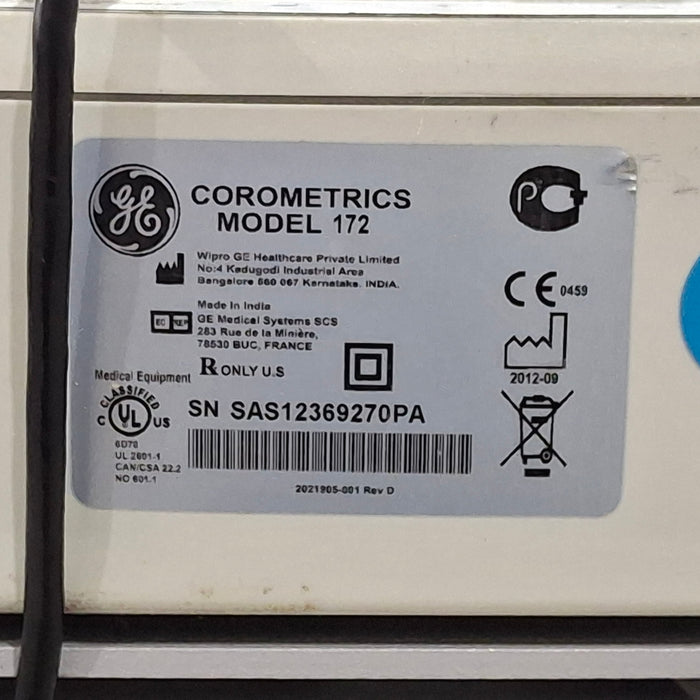 GE Healthcare Corometrics 170 Series Model 172 Fetal Monitor
