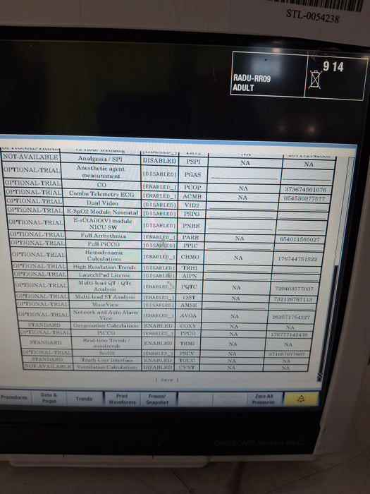 GE Healthcare Carescape B450 Critical Care Patient Monitor