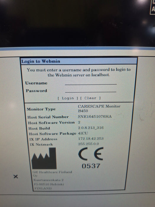 GE Healthcare Carescape B450 Critical Care Patient Monitor