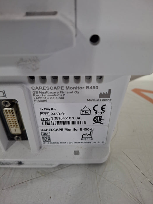 GE Healthcare Carescape B450 Critical Care Patient Monitor