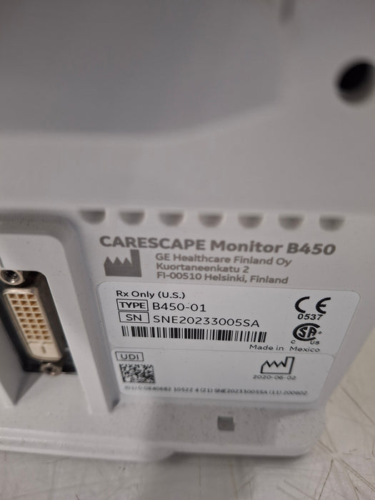 GE Healthcare Carescape B450 Critical Care Patient Monitor