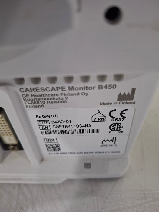 GE Healthcare Carescape B450 Critical Care Patient Monitor