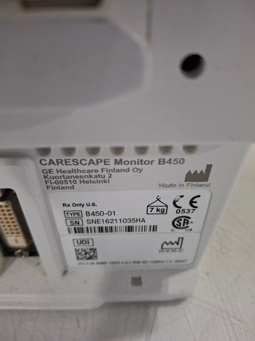 GE Healthcare Carescape B450 Critical Care Patient Monitor