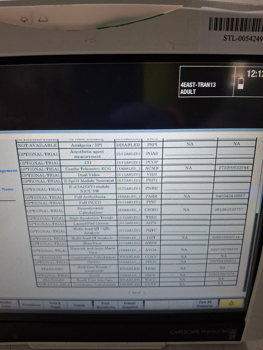GE Healthcare Carescape B450 Critical Care Patient Monitor