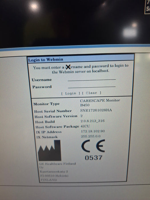 GE Healthcare Carescape B450 Critical Care Patient Monitor