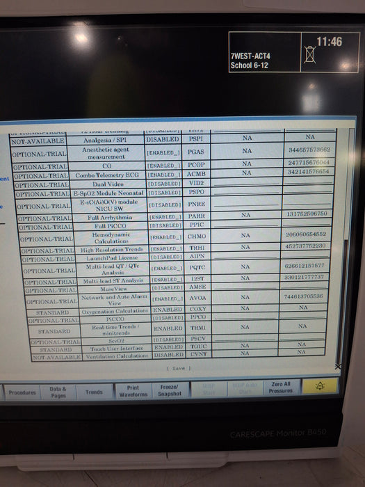 GE Healthcare Carescape B450 Critical Care Patient Monitor