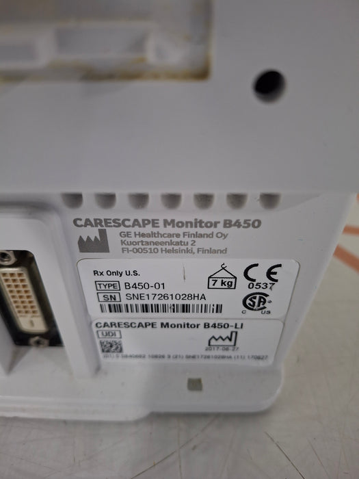 GE Healthcare Carescape B450 Critical Care Patient Monitor