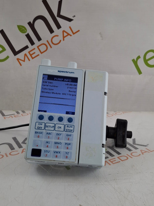 Baxter Sigma Spectrum 8.00.04 w/ A/B/G/N Battery Infusion Pump