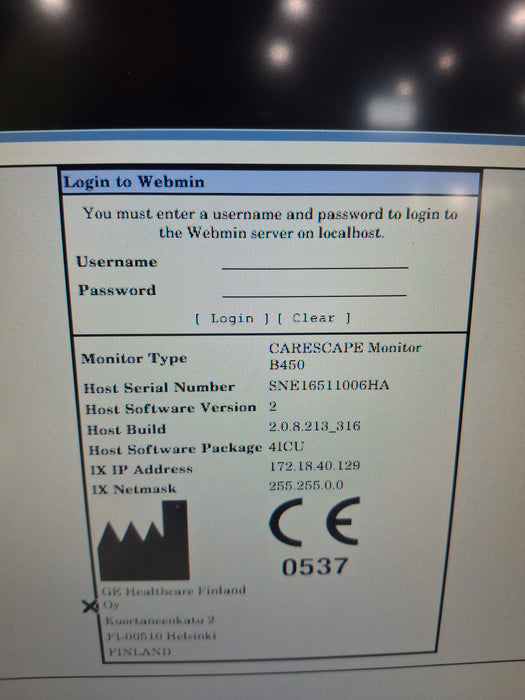 GE Healthcare Carescape B450 Critical Care Patient Monitor