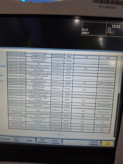 GE Healthcare Carescape B450 Critical Care Patient Monitor