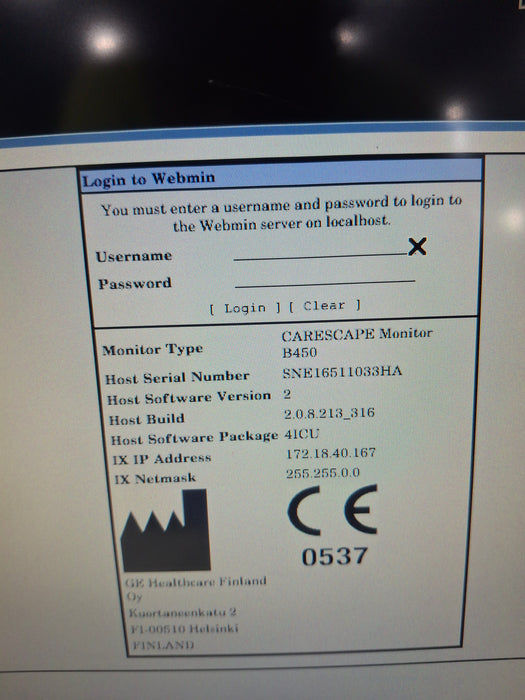 GE Healthcare Carescape B450 Critical Care Patient Monitor
