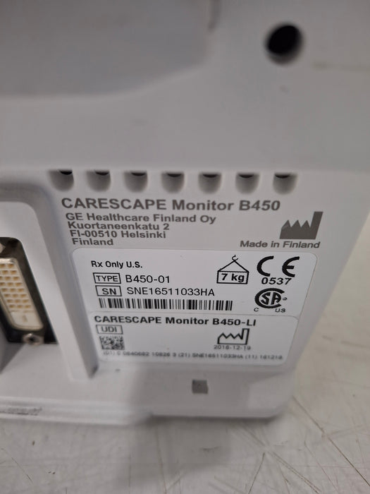 GE Healthcare Carescape B450 Critical Care Patient Monitor