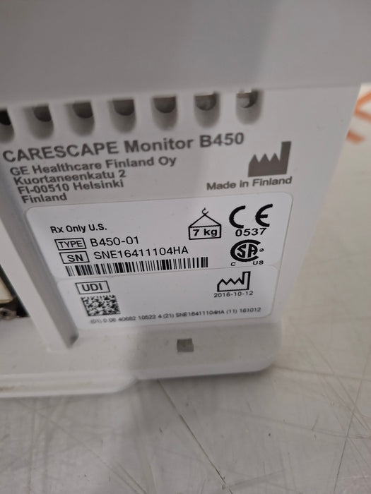 GE Healthcare Carescape B450 Critical Care Patient Monitor