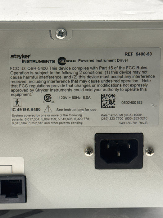 Stryker 5400-050 Core Powered Instrument Driver