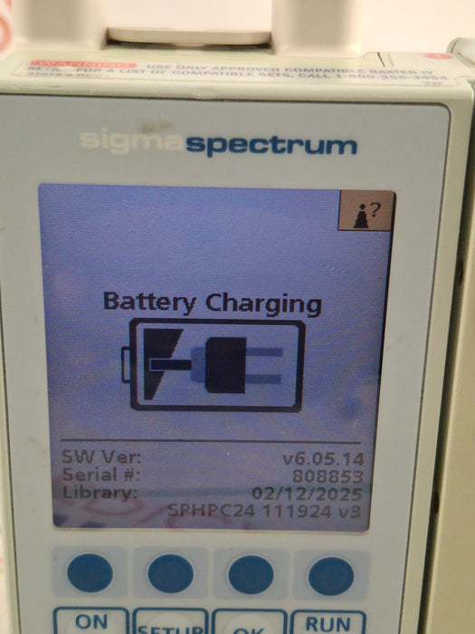 Baxter Sigma Spectrum 6.05.14 with A/B/G/N Battery Infusion Pump