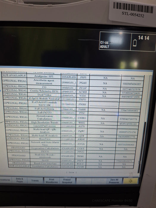 GE Healthcare Carescape B450 Critical Care Patient Monitor