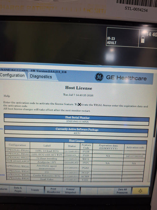 GE Healthcare Carescape B450 Critical Care Patient Monitor
