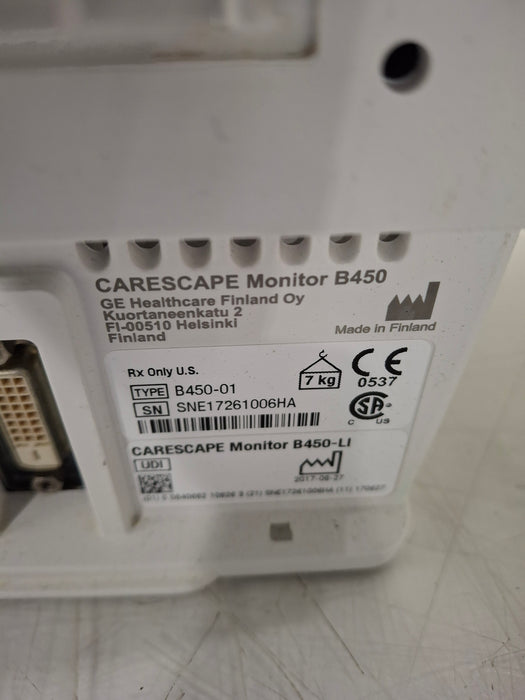 GE Healthcare Carescape B450 Critical Care Patient Monitor