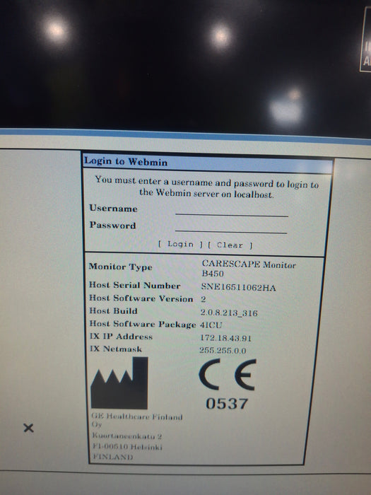 GE Healthcare Carescape B450 Critical Care Patient Monitor