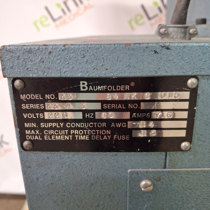 Baumfolder Corp. K3 Spindle Paper Drill