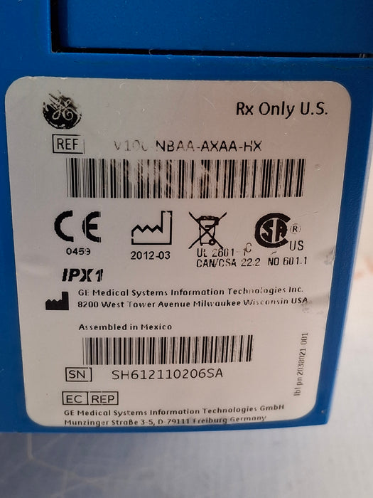 GE Healthcare Dinamap V100 - NIBP, SpO2, Temp Vital Signs Monitor