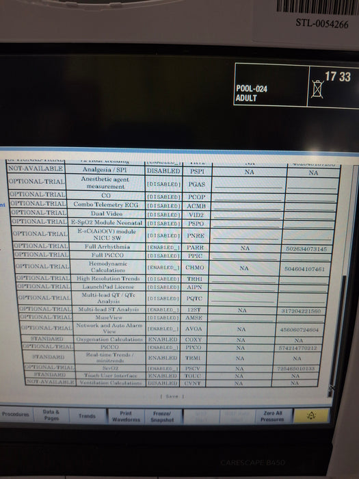 GE Healthcare Carescape B450 Critical Care Patient Monitor