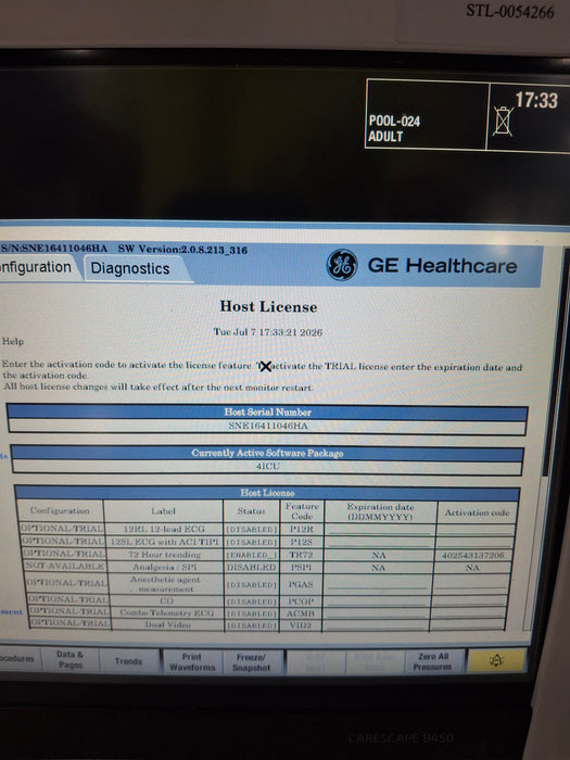 GE Healthcare Carescape B450 Critical Care Patient Monitor