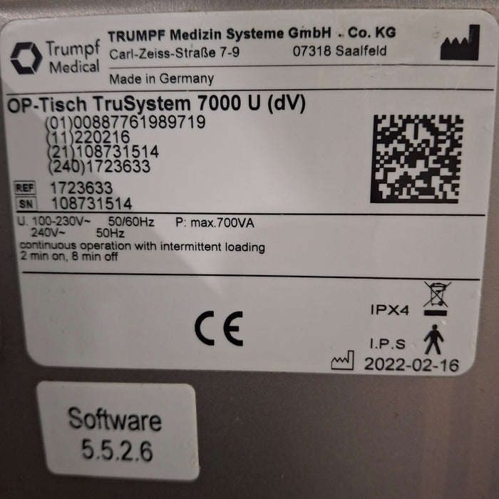 TRUMPF TruSystem 7000 Surgical Table