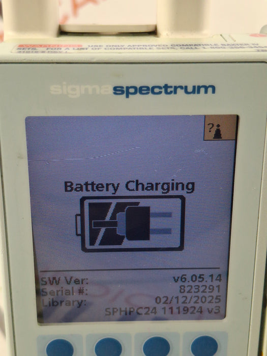 Baxter Sigma Spectrum 6.05.14 with A/B/G/N Battery Infusion Pump