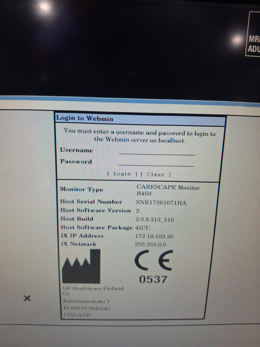 GE Healthcare Carescape B450 Critical Care Patient Monitor