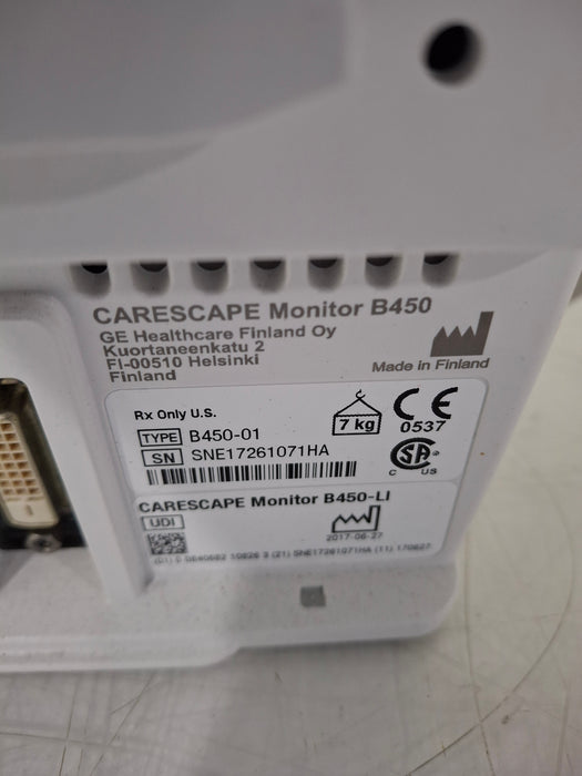 GE Healthcare Carescape B450 Critical Care Patient Monitor