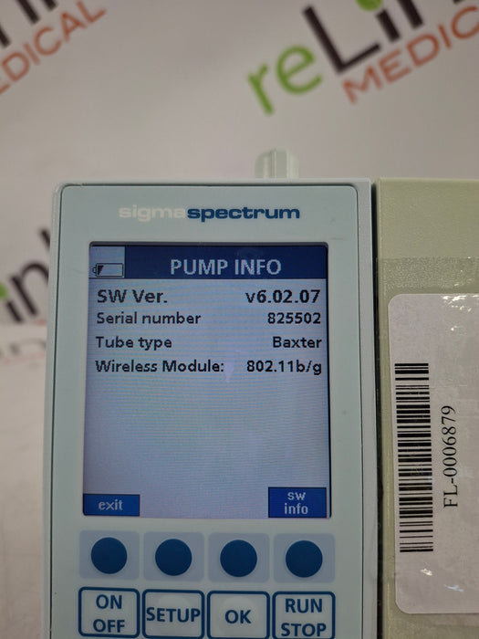 Baxter Sigma Spectrum 6.02.07 with B/G Battery Infusion Pump