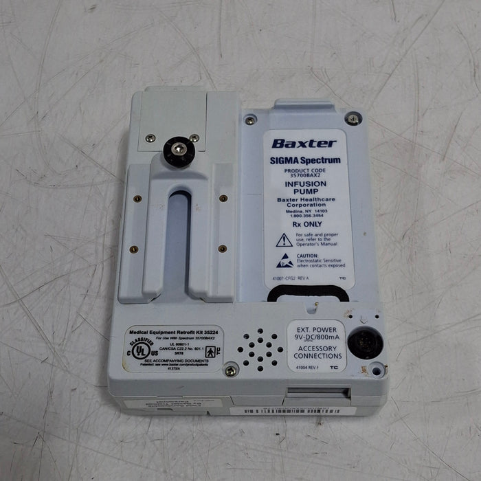 Baxter Sigma Spectrum w/Non Wireless or No Battery Infusion Pump